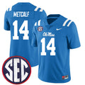 DK Metcalf Ole Miss Rebels Jersey - Powder Blue